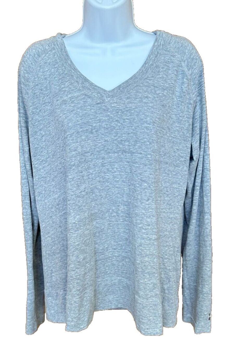 Under Armour Womens Semi Fitted Heatgear Long Sleeve V Neck Hoodie Shirt Size XL